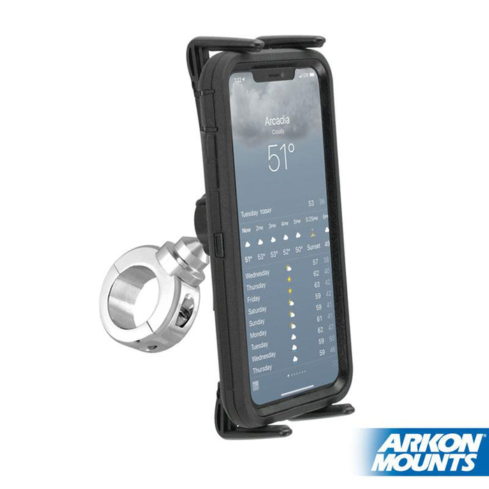 Slim-Grip® Ultra Premium Aluminum Motorcycle Handlebar Phone and Midsize Tablet Mount-Arkon Mounts