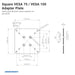 VESA 75 / VESA 100 to 57mm (2.25 inch) Ball Mount Adapter Plate-Arkon Mounts