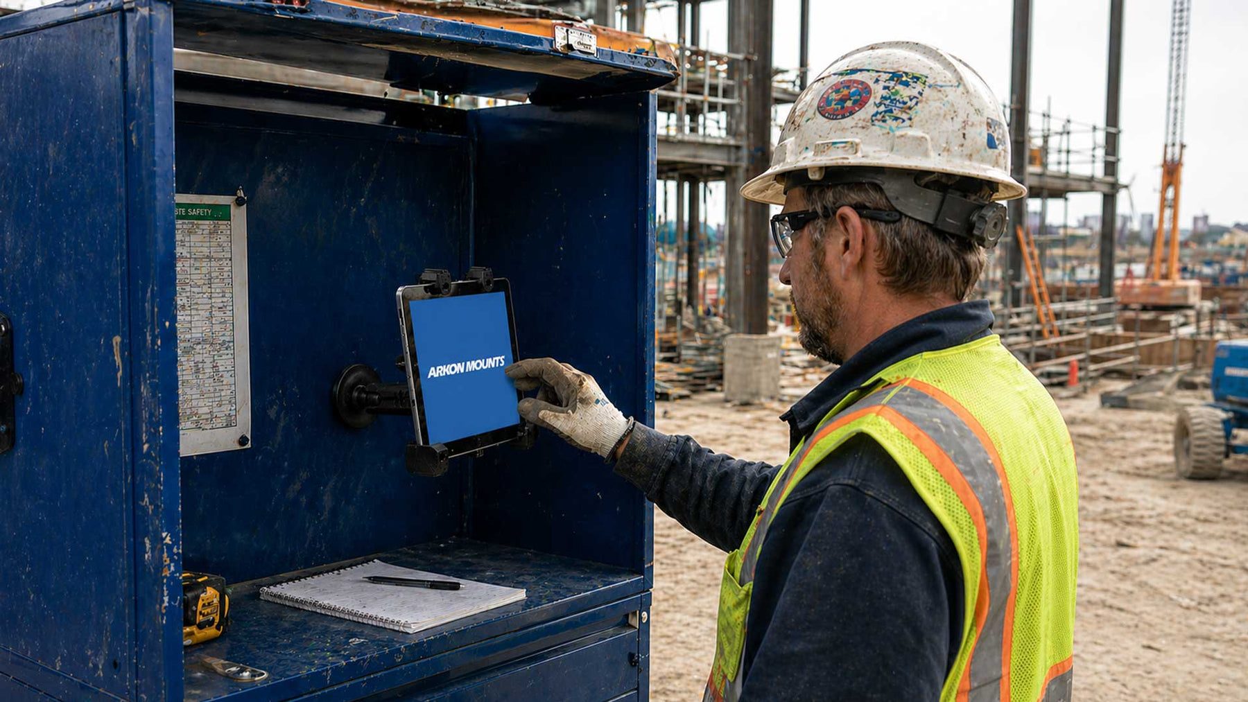 Construction Crews Relying on Rugged Construction Tablet Mounts for On-Site Plans