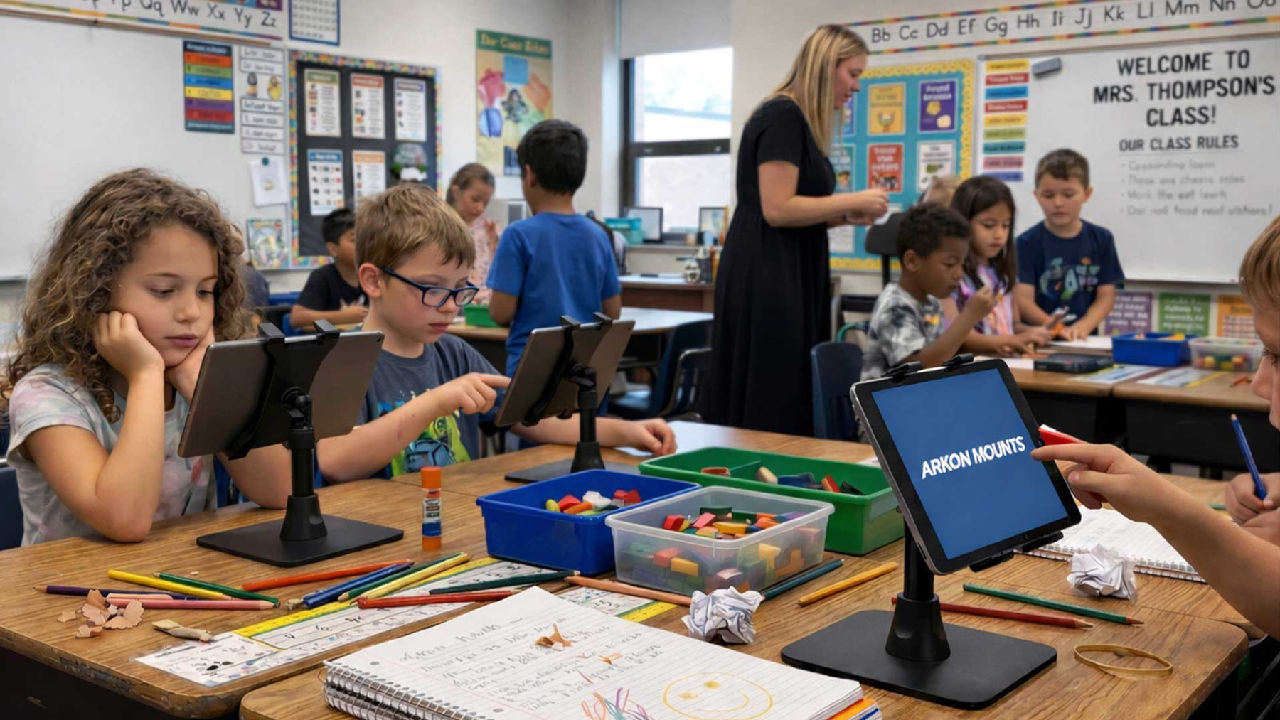 Educators Using a Tablet Desk Mount to Enhance Student Engagement