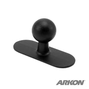 The 1.5 inch Adhesive Car Mount for Garmin nuvi 40, 50, 200, 2013, 24x5, and 25x5 Series GPS features a black plastic mounting base with a 17mm ball adapter and oval flat base, shown on a white background with the ARKON logo.