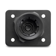 Close-up of the 22mm Ball to 4 Hole AMPS Head Conversion Kit, a black rectangular bracket with a 4 Hole AMPS pattern and central socket, perfect for secure mount conversions between 22mm ball and AMPS-compatible components.