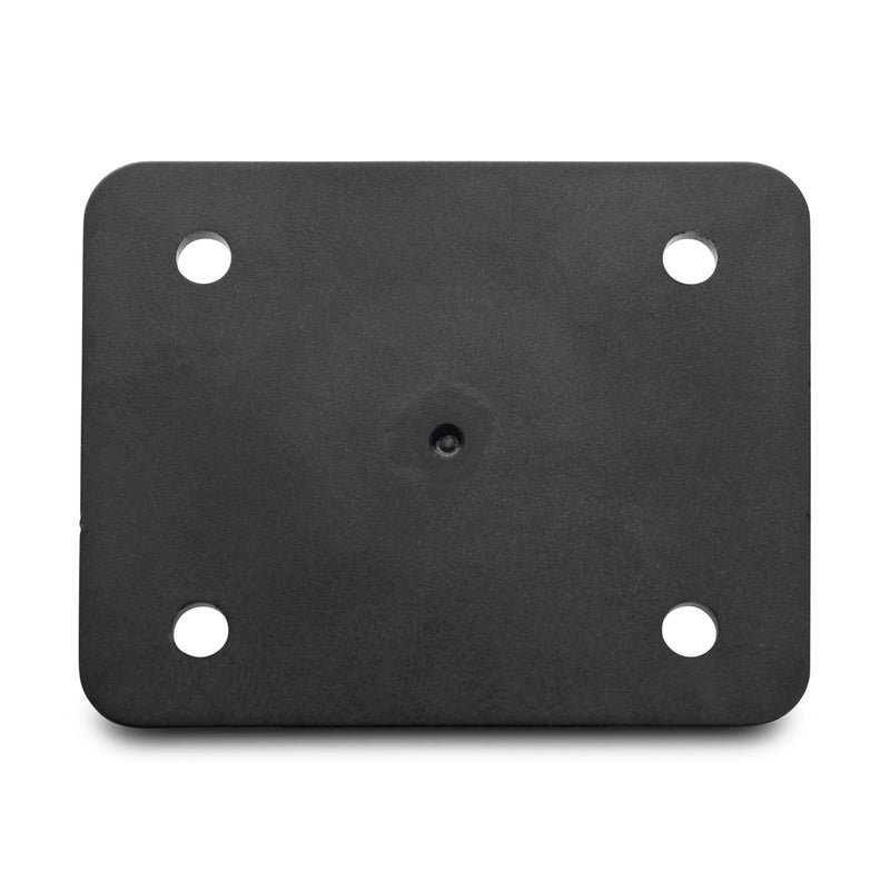 The 22mm Ball to 4 Hole AMPS Head Conversion Kit features a black rectangular metal plate with a small central indentation, designed for 22mm to AMPS adapter mount conversion, shown against a white background.