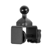 The 25mm Swivel Ball to C-Clamp Mounting Pedestal features a black metal body, side screw-tightening mechanism, and a 25mm ball mount on top. It’s compatible with Arkon Robust Series mounts for secure device installation.