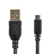 The 6 Foot USB to Micro USB Cable for Android Smartphones and Other Devices features a USB-A connector and a micro-USB connector, both upright on a white background—perfect for charging your Android devices.