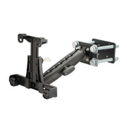 The LockVise™ Locking Forklift Front Guard Tablet Mount with 7.25 Shaft securely attaches your device to a pole or flat surface with its adjustable black bracket, sturdy metal bolts, and clamp.