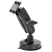 The 80mm Windshield Suction Mount securely attaches to your car dashboard or windshield and features an angled arm, mounting plate, and 4-prong pattern for Herbert Richter iGRIP phone and tablet holders.