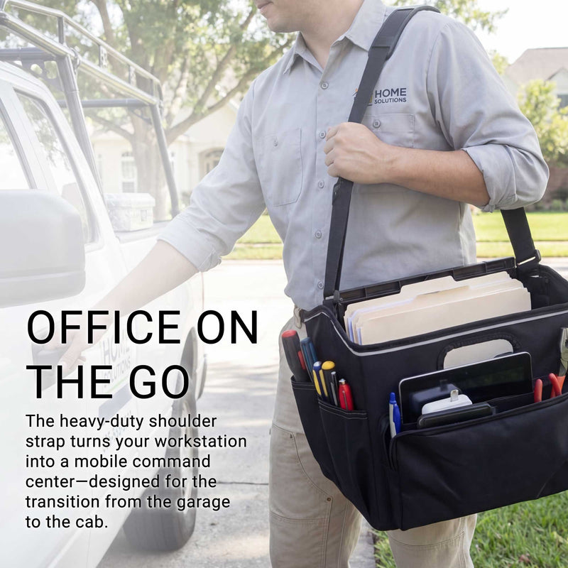 Portable Crate Workstation with Apron Organizer – Choose Your Mounting Setup