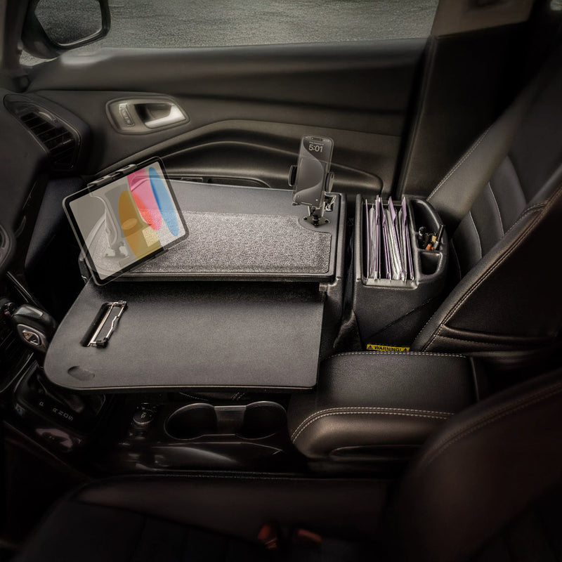 AutoExec GripMaster Car Desk with Mega Grip™ and Slim-Grip® Ultra Pro Drill-Base Mounts