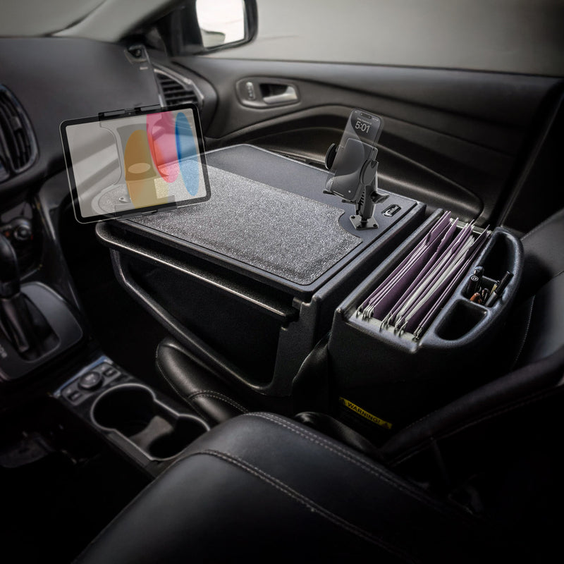 AutoExec GripMaster Car Desk with Mega Grip™ and Slim-Grip® Ultra Pro Drill-Base Mounts