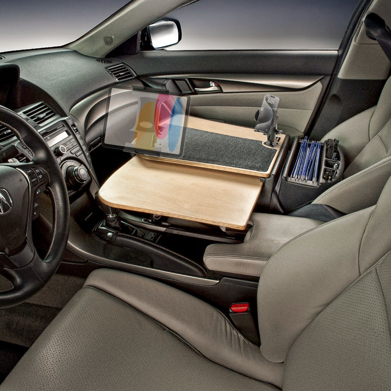 AutoExec GripMaster Car Desk with Mega Grip™ and Slim-Grip® Ultra Pro Drill-Base Mounts