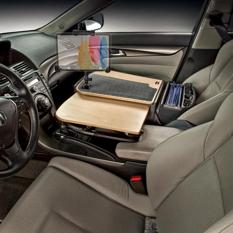AutoExec GripMaster Car Desk with LockVise™ Locking Tablet Holder and Multi-Angle Mount