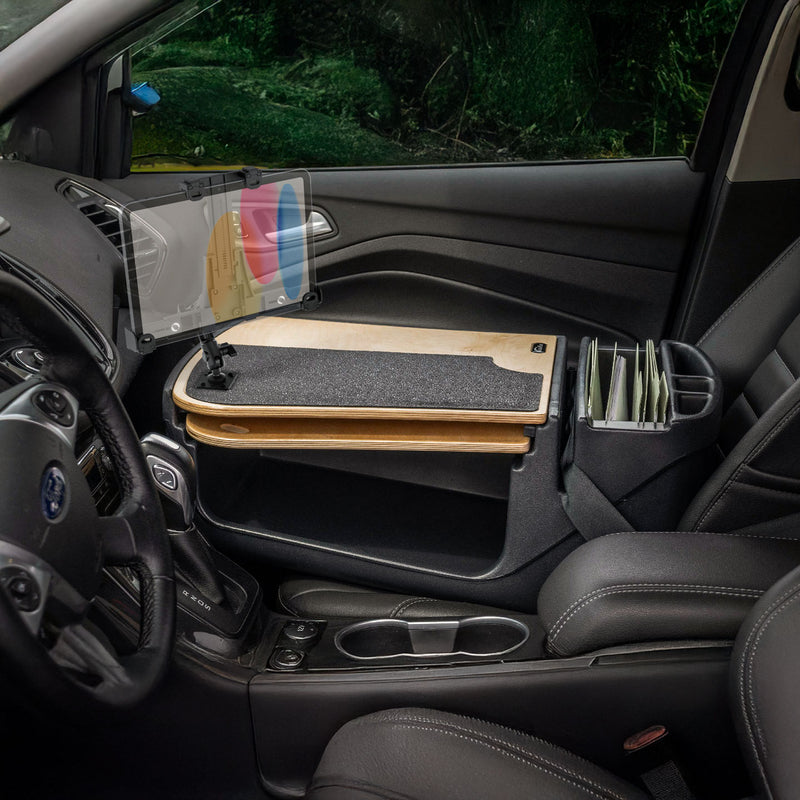 AutoExec GripMaster Car Desk with LockVise™ Locking Tablet Holder and Multi-Angle Mount