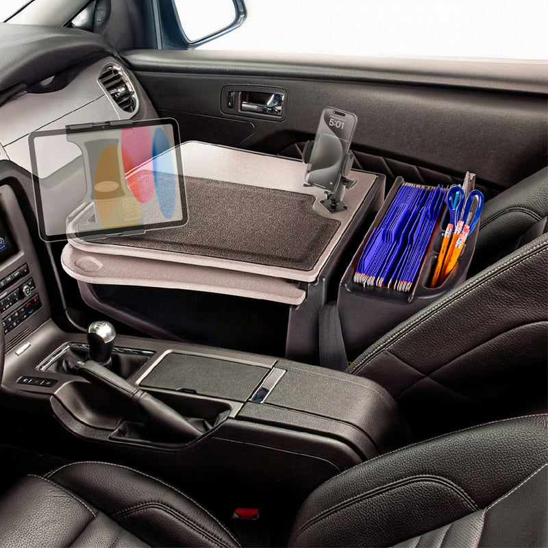 AutoExec GripMaster Car Desk with Mega Grip™ and Slim-Grip® Ultra Pro Drill-Base Mounts