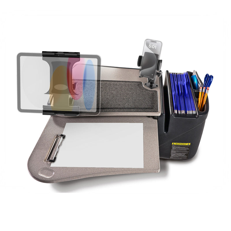 AutoExec GripMaster Car Desk with Mega Grip™ and Slim-Grip® Ultra Pro Drill-Base Mounts