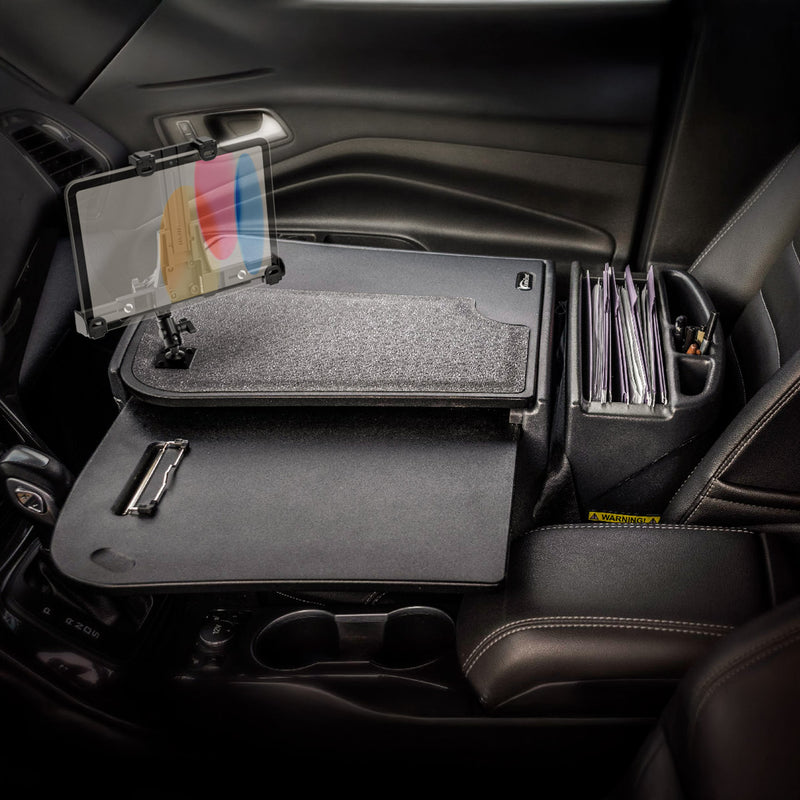 AutoExec GripMaster Car Desk with LockVise™ Locking Tablet Holder and Multi-Angle Mount