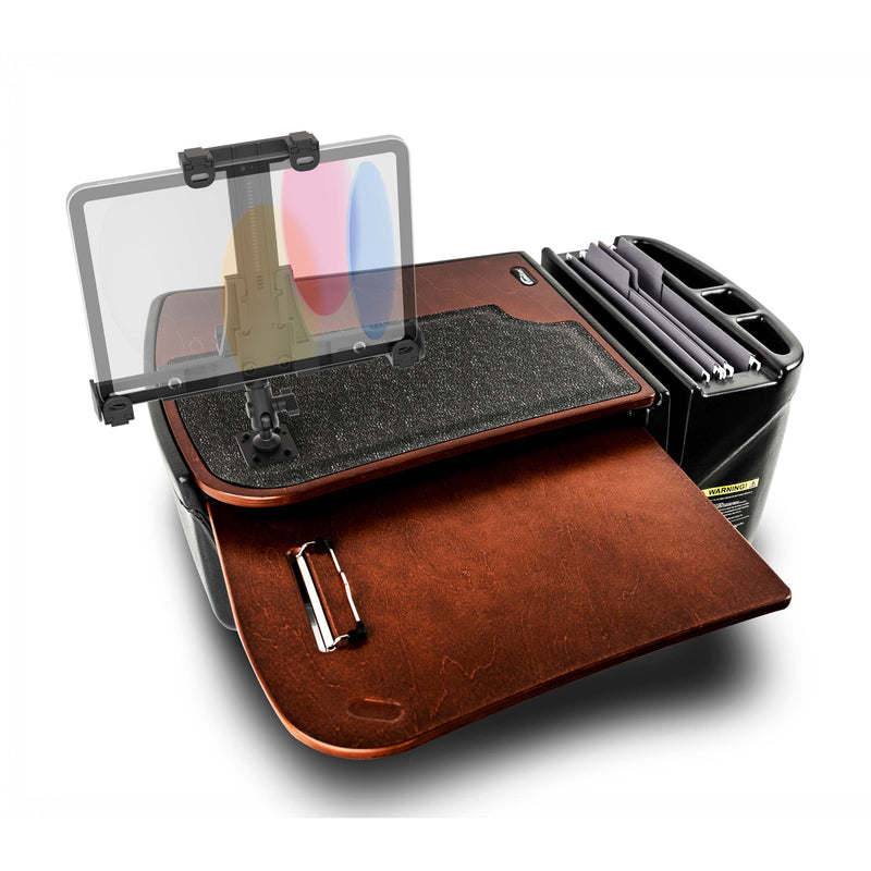 AutoExec GripMaster Car Desk with LockVise™ Locking Tablet Holder and Multi-Angle Mount
