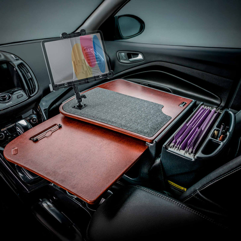 AutoExec GripMaster Car Desk with LockVise™ Locking Tablet Holder and Multi-Angle Mount
