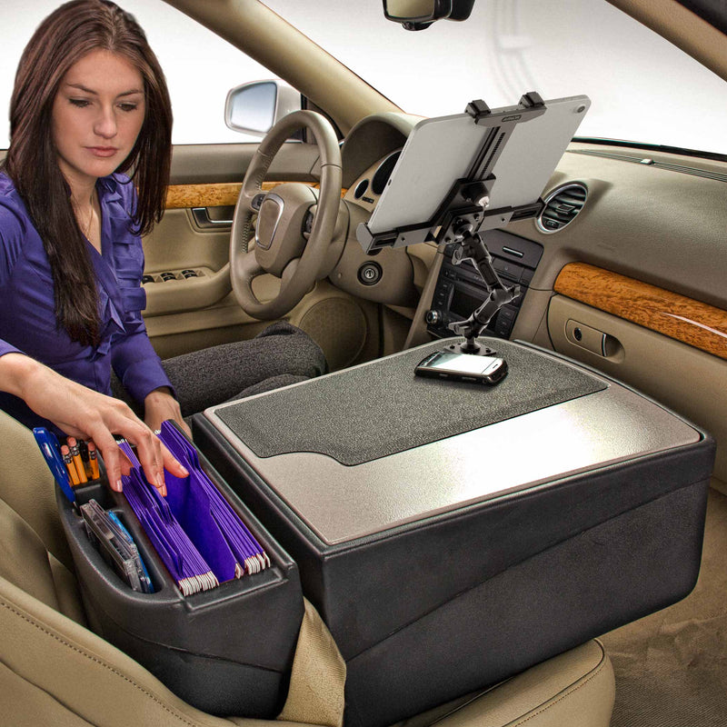 AutoExec GripMaster Efficiency Car Desk LockVise® Locking Tablet Holder and Multi-Angle Mount