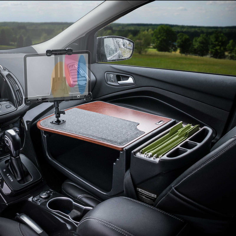 AutoExec GripMaster Efficiency Car Desk LockVise® Locking Tablet Holder and Multi-Angle Mount