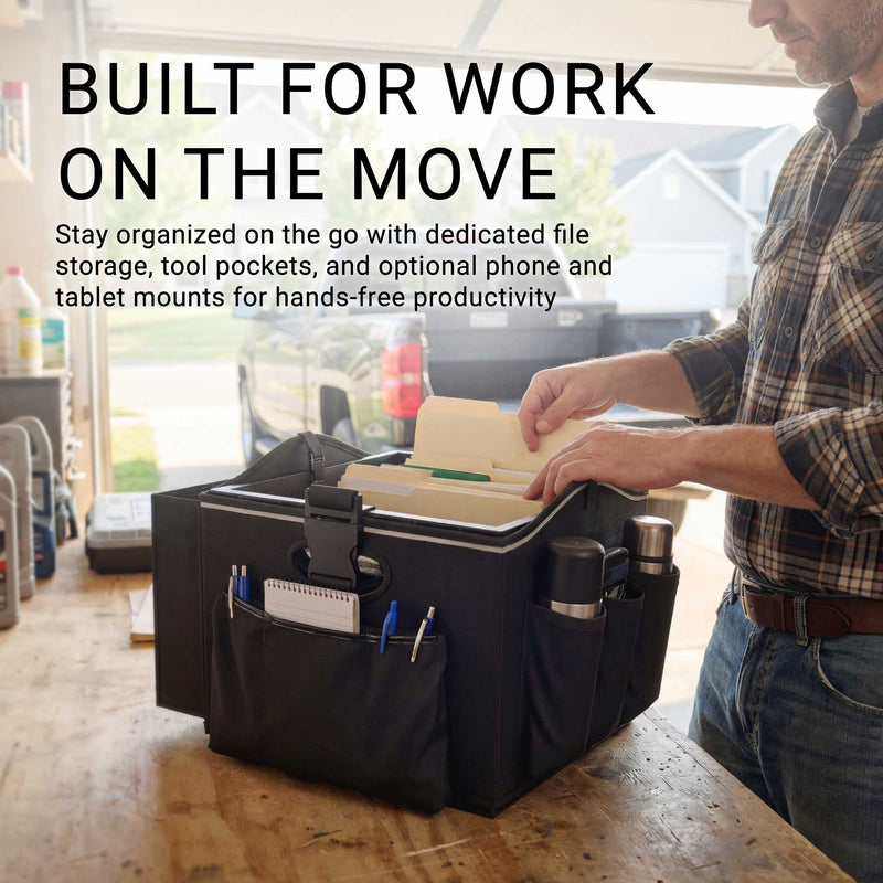 Portable Crate Workstation with Apron Organizer – Choose Your Mounting Setup