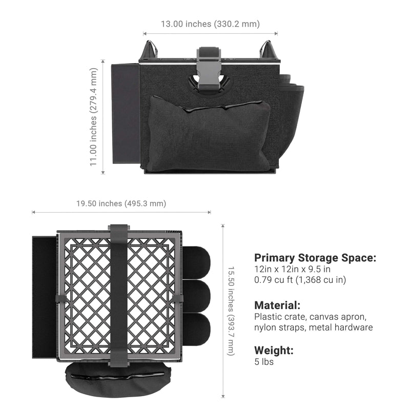 Portable Crate Workstation with Apron Organizer – Choose Your Mounting Setup