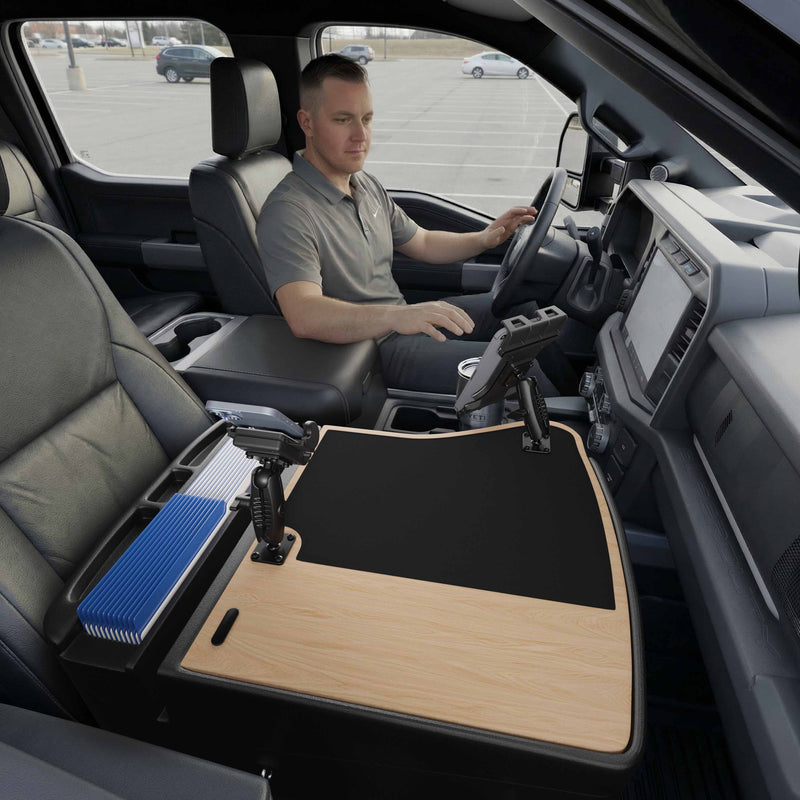 AutoExec GripMaster Efficiency Car Desk with Mega Grip™ and Slim-Grip® Ultra Pro Drill-Base Mounts