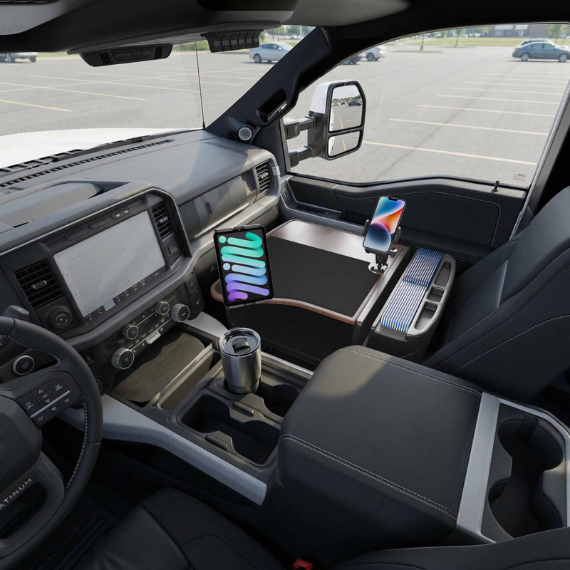 AutoExec GripMaster Efficiency Car Desk with Mega Grip™ and Slim-Grip® Ultra Pro Drill-Base Mounts