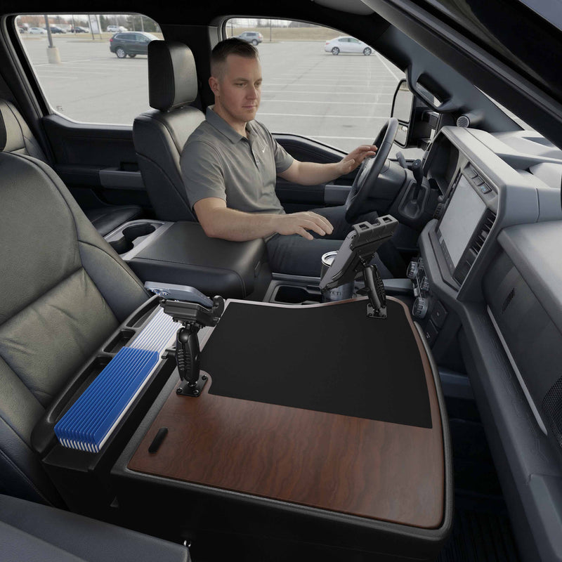 AutoExec GripMaster Efficiency Car Desk with Mega Grip™ and Slim-Grip® Ultra Pro Drill-Base Mounts