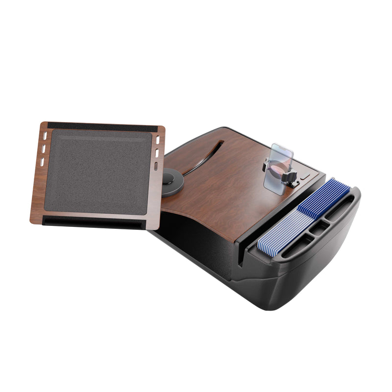 AutoExec Reach Front Seat Car Desk with RoadVise® Ultra Pro Drill-Base Mount