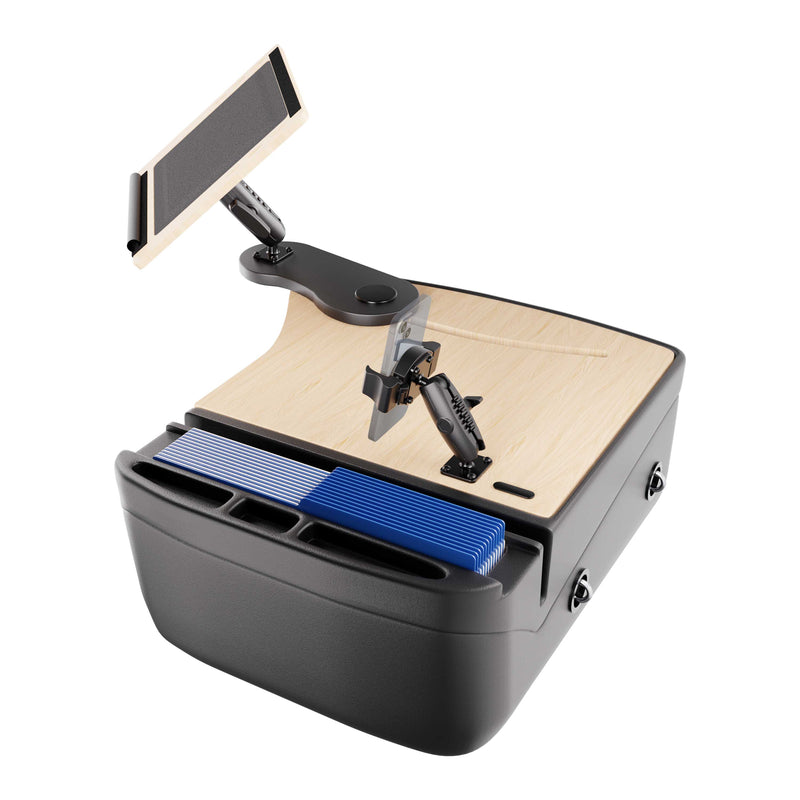 AutoExec Reach Front Seat Car Desk with RoadVise® Ultra Pro Drill-Base Mount