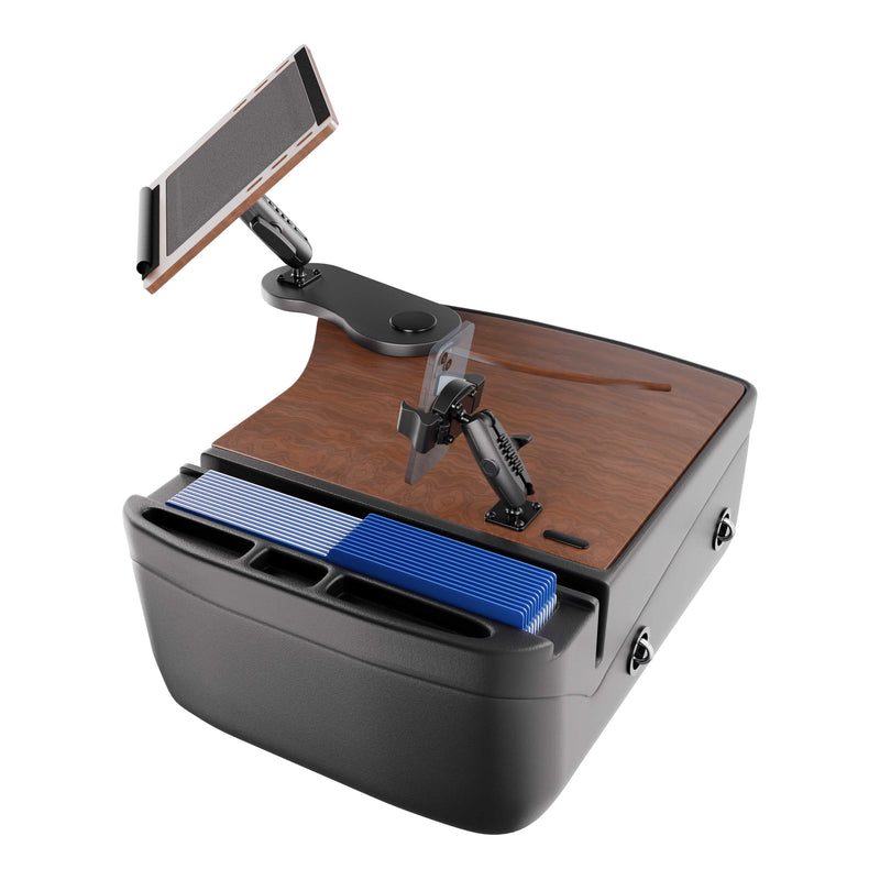 AutoExec Reach Front Seat Car Desk with RoadVise® Ultra Pro Drill-Base Mount