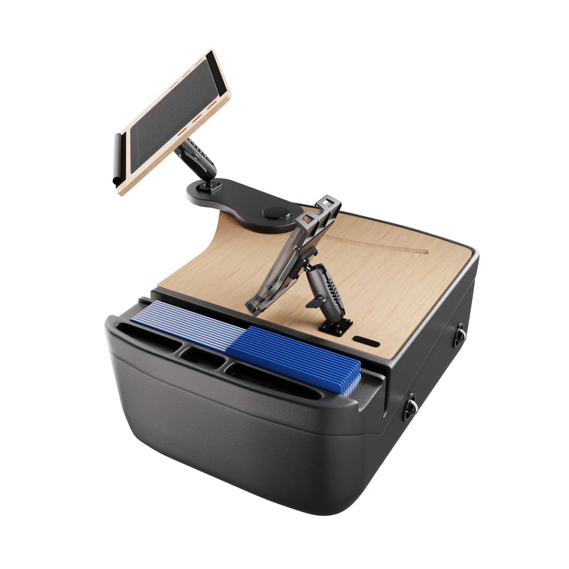 AutoExec Reach Front Seat Car Desk with Slim-Grip® Ultra Pro Drill-Base Mount