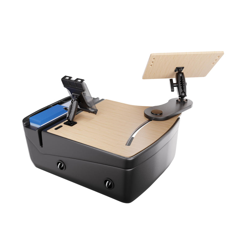 AutoExec Reach Front Seat Car Desk with Slim-Grip® Ultra Pro Drill-Base Mount