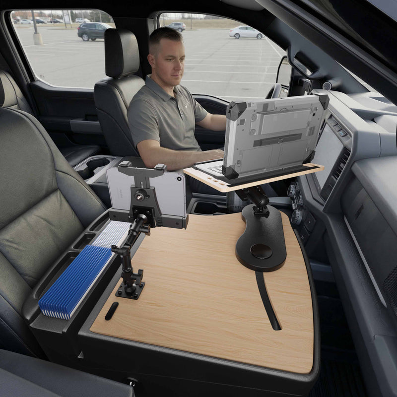 AutoExec Reach Front Seat Car Desk with LockVise™ Locking Tablet Multi-Angle Mount