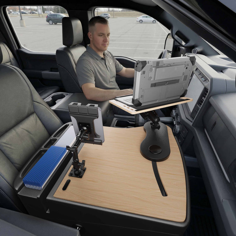 AutoExec Reach Front Seat Car Desk with Slim-Grip® Ultra Pro Multi-Angle Mount