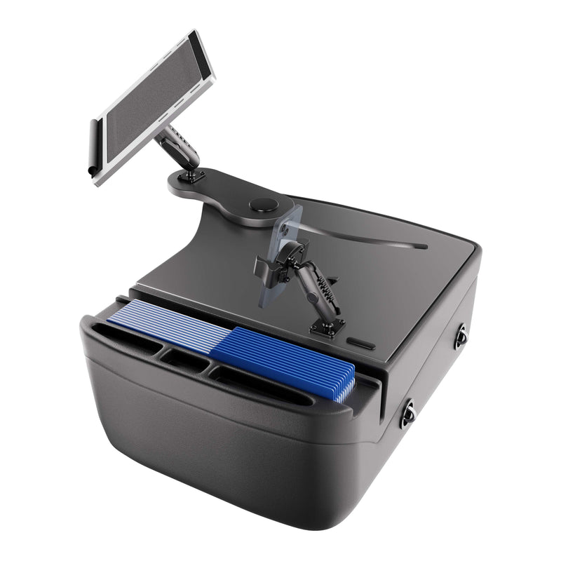 AutoExec Reach Front Seat Car Desk with RoadVise® Ultra Pro Drill-Base Mount