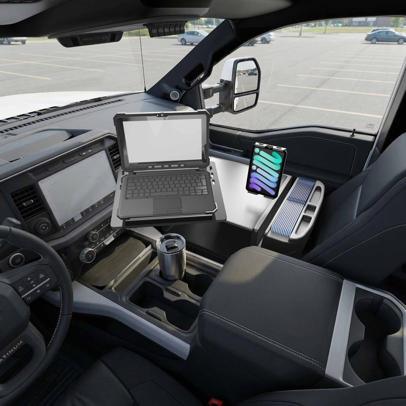 AutoExec Reach Front Seat Car Desk with Slim-Grip® Ultra Pro Multi-Angle Mount