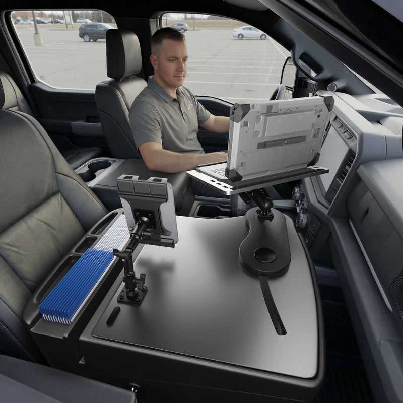 AutoExec Reach Front Seat Car Desk with Slim-Grip® Ultra Pro Multi-Angle Mount