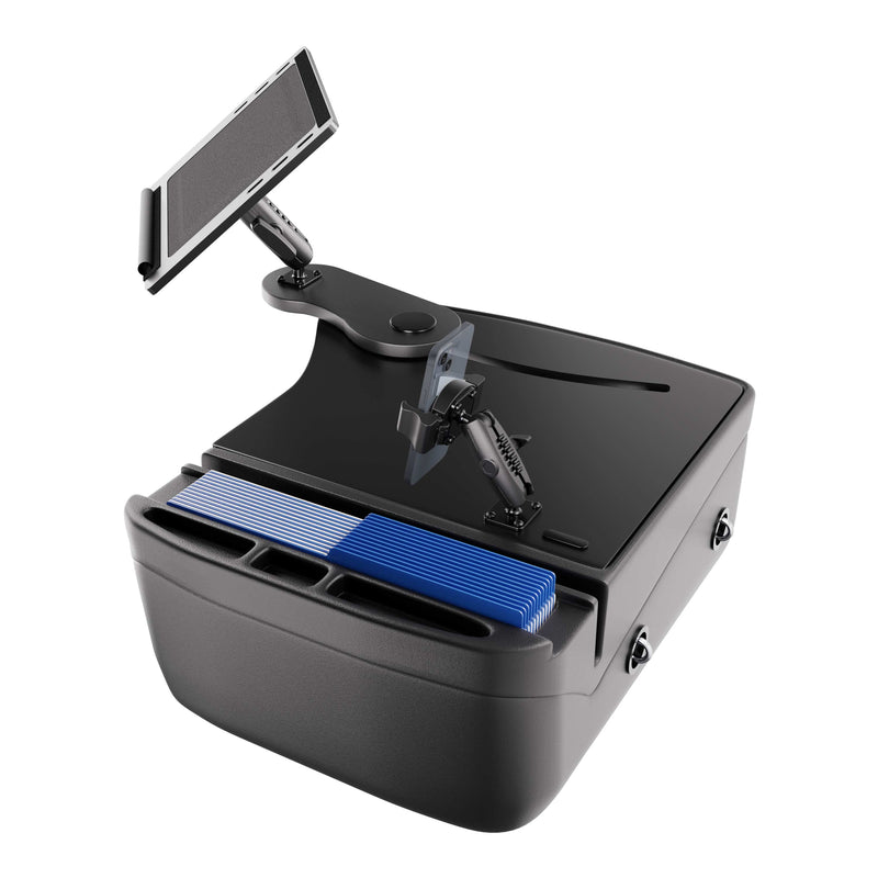 AutoExec Reach Front Seat Car Desk with RoadVise® Ultra Pro Drill-Base Mount
