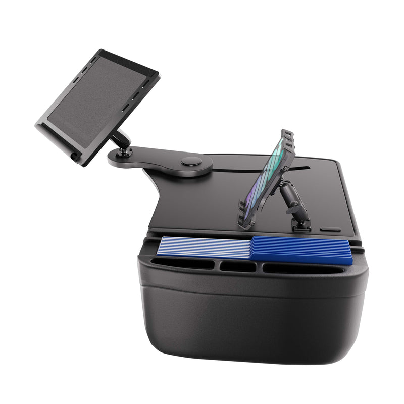 AutoExec Reach Front Seat Car Desk with Slim-Grip® Ultra Pro Drill-Base Mount