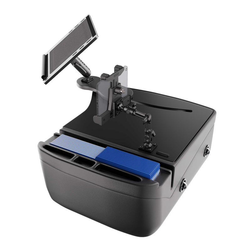 AutoExec Reach Front Seat Car Desk with LockVise™ Locking Tablet Multi-Angle Mount
