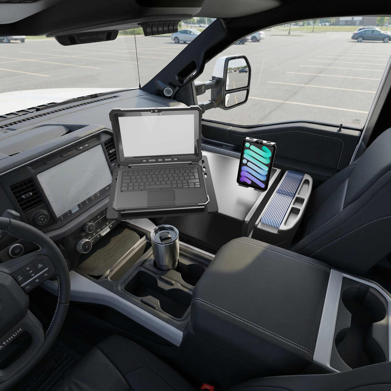 AutoExec Reach Front Seat Car Desk with Slim-Grip® Ultra Pro Multi-Angle Mount