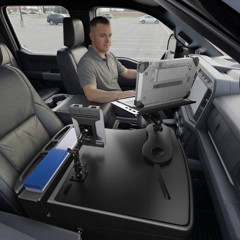 AutoExec Reach Front Seat Car Desk with Slim-Grip® Ultra Pro Multi-Angle Mount