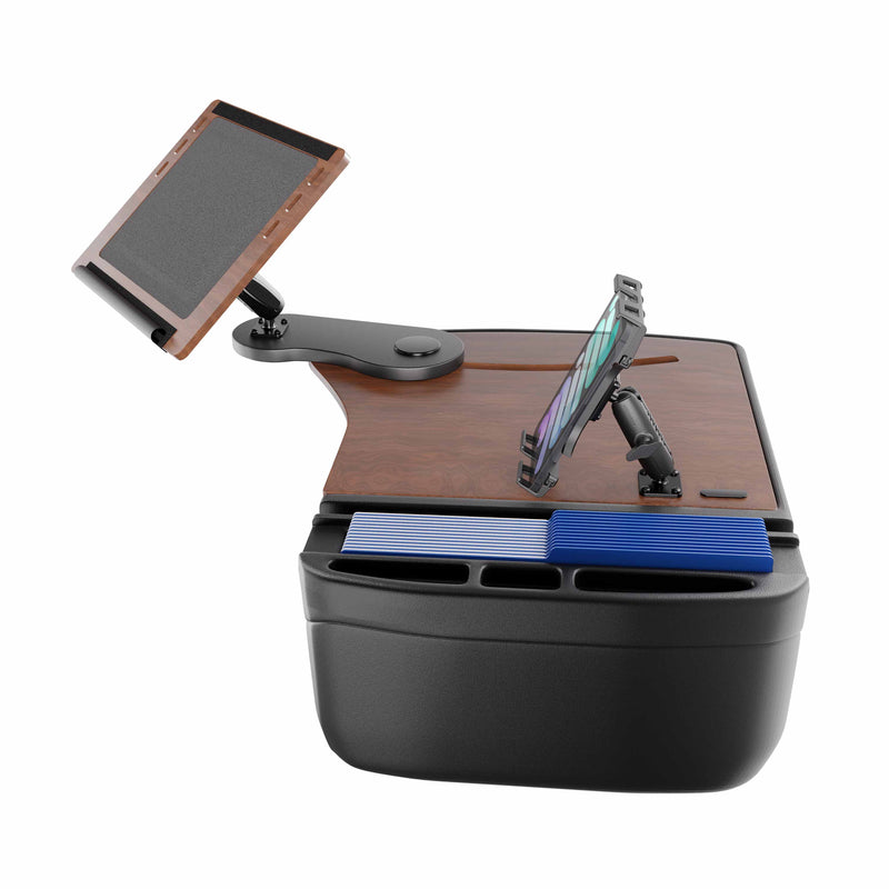 AutoExec Reach Front Seat Car Desk with Slim-Grip® Ultra Pro Drill-Base Mount