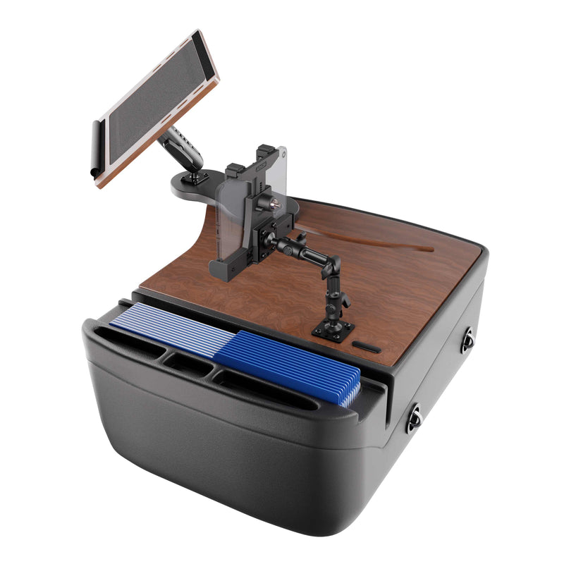 AutoExec Reach Front Seat Car Desk with LockVise™ Locking Tablet Multi-Angle Mount