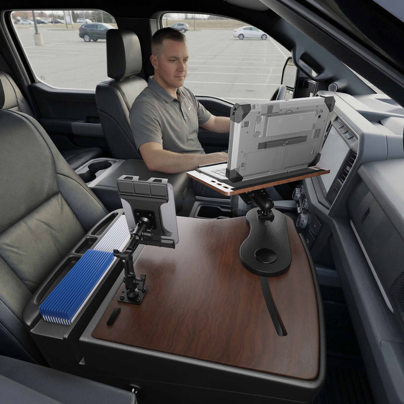 AutoExec Reach Front Seat Car Desk with Slim-Grip® Ultra Pro Multi-Angle Mount