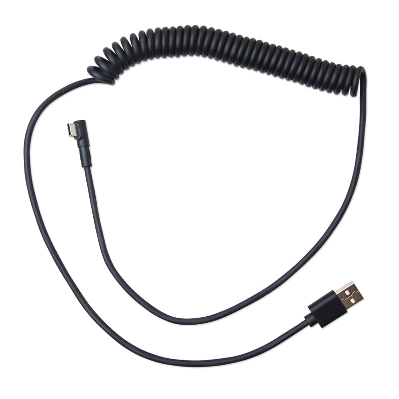 90° USB-C to USB-A Coiled Cable – 7 ft