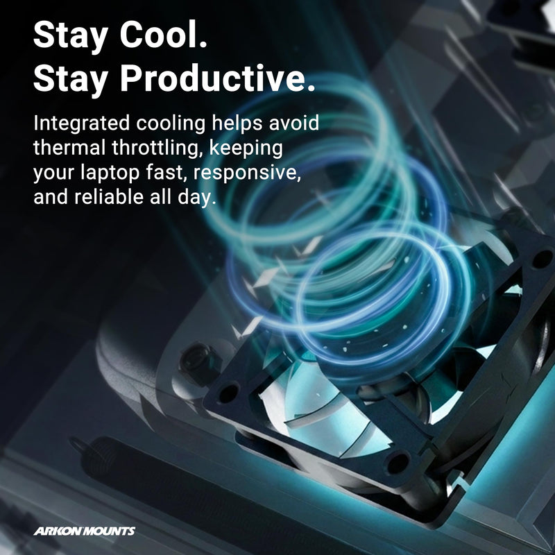 Heavy-Duty Laptop Holder with Optional Cooling Fan