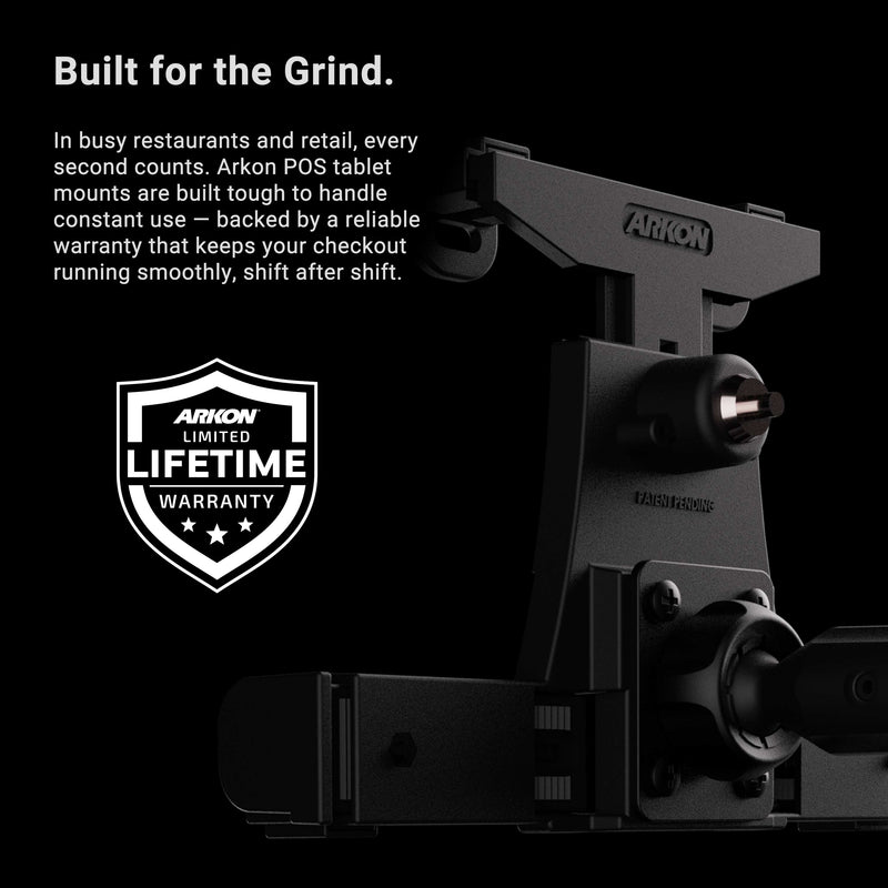 LockVise™ POS Locking Tablet Holder with 12” Gooseneck Clamp Mount